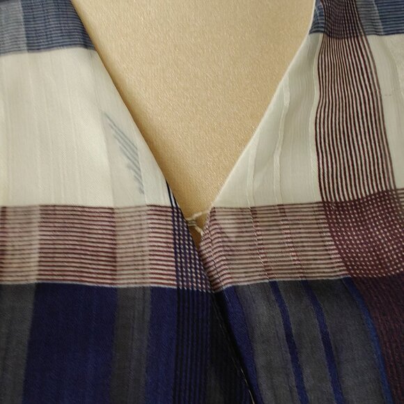 Flutter sleeve Banana Republic Wrap Dress sz 4 - plaid, tartan, wedding guest - Picture 13 of 14